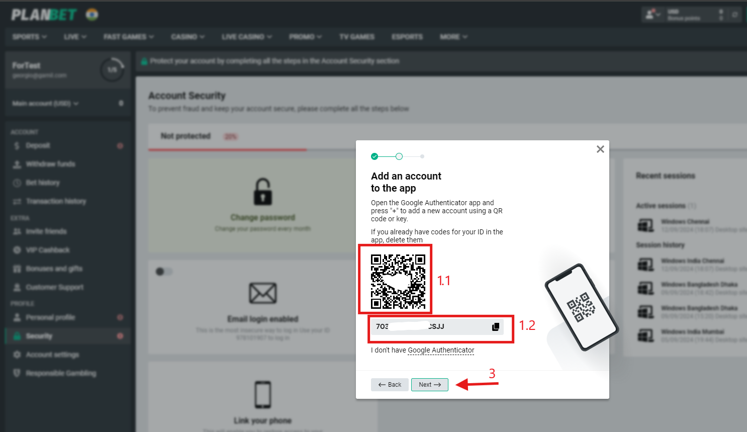 two-factor authentication Melbet